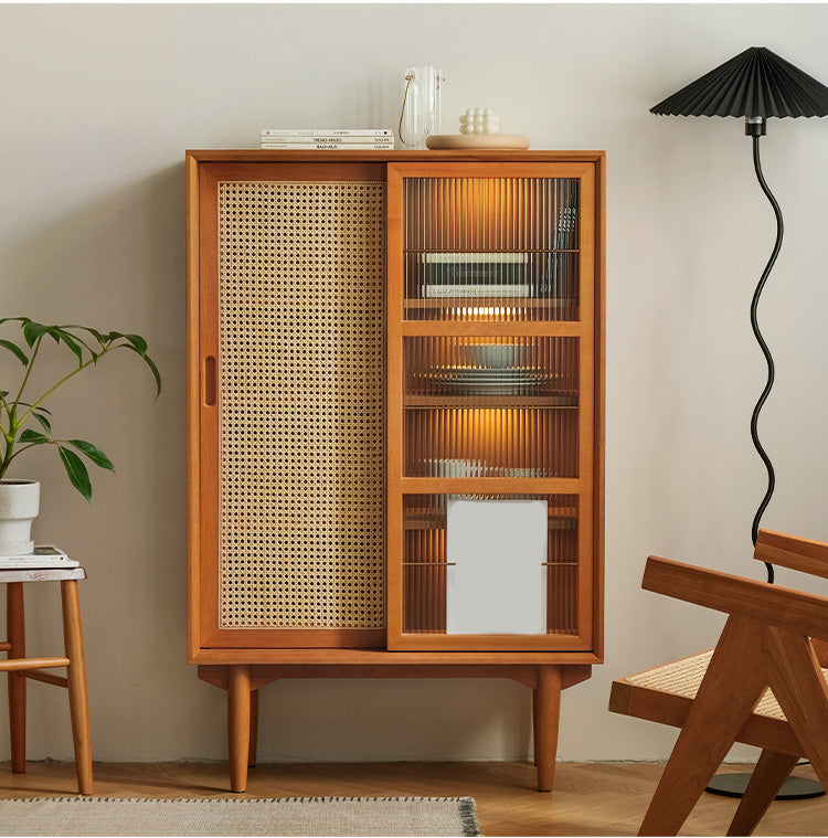 Brown Wooden Side Board with Doors Modern Minimalist Buffet Sideboard without Light Clearhalo 'buffet_sideboard' 'Buffets & Sideboards' 'furn' 'furn_buffet_sideboard' 'Furniture' 'Kitchen & Dining Furniture' 6267427