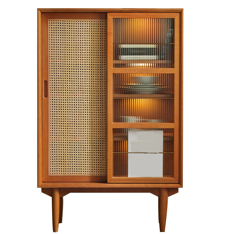 Brown Wooden Side Board with Doors Modern Minimalist Buffet Sideboard without Light Clearhalo 'buffet_sideboard' 'Buffets & Sideboards' 'furn' 'furn_buffet_sideboard' 'Furniture' 'Kitchen & Dining Furniture' 6267429