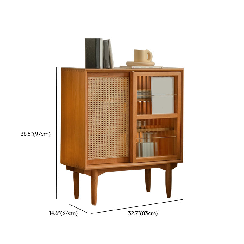 Brown Wooden Side Board with Doors Modern Minimalist Buffet Sideboard without Light Clearhalo 'buffet_sideboard' 'Buffets & Sideboards' 'furn' 'furn_buffet_sideboard' 'Furniture' 'Kitchen & Dining Furniture' 6267439