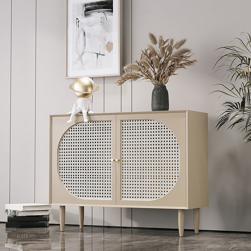 Modern Style Rectangle Side Board 39.4"L Home Wooden Sideboard Apricot Clearhalo 'buffet_sideboard' 'Buffets & Sideboards' 'furn' 'furn_buffet_sideboard' 'Furniture' 'Kitchen & Dining Furniture' 6267494