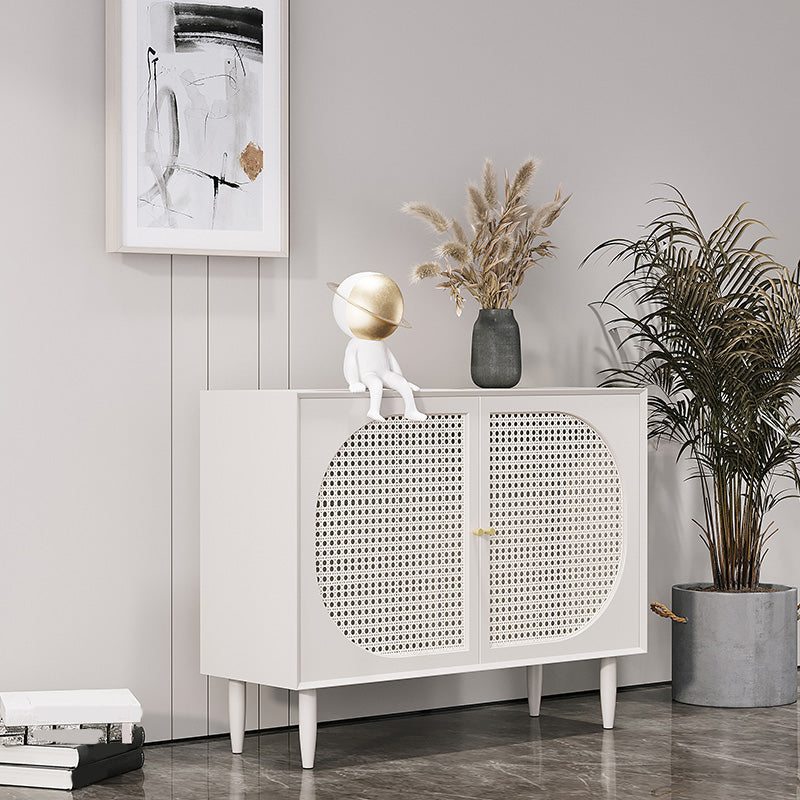 Modern Style Rectangle Side Board 39.4"L Home Wooden Sideboard White Clearhalo 'buffet_sideboard' 'Buffets & Sideboards' 'furn' 'furn_buffet_sideboard' 'Furniture' 'Kitchen & Dining Furniture' 6267497