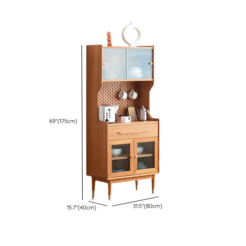 Brown Wooden Side Board with Doors Modern Living Room Buffet Sideboard Clearhalo 'buffet_sideboard' 'Buffets & Sideboards' 'furn' 'furn_buffet_sideboard' 'Furniture' 'Kitchen & Dining Furniture' 6267549