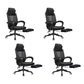 Ergonomic Mesh Office Chair High-Back Adjustable Height with Swivel Casters Black 4 Piece Set With Footrest Clearhalo 'furn' 'furn_office_chair' 'Furniture' 'Office Chairs' 'Office Furniture' 'office_chair' 6267592