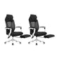 Ergonomic Mesh Office Chair High-Back Adjustable Height with Swivel Casters White 2 Piece Set With Footrest Clearhalo 'furn' 'furn_office_chair' 'Furniture' 'Office Chairs' 'Office Furniture' 'office_chair' 6267601