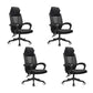 Ergonomic Mesh Office Chair High-Back Adjustable Height with Swivel Casters Black 4 Piece Set Without Footrest Clearhalo 'furn' 'furn_office_chair' 'Furniture' 'Office Chairs' 'Office Furniture' 'office_chair' 6267609