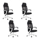 Ergonomic Mesh Office Chair High-Back Adjustable Height with Swivel Casters White 4 Piece Set Without Footrest Clearhalo 'furn' 'furn_office_chair' 'Furniture' 'Office Chairs' 'Office Furniture' 'office_chair' 6267614