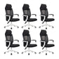 Ergonomic Mesh Office Chair High-Back Adjustable Height with Swivel Casters White 6 Piece Set Without Footrest Clearhalo 'furn' 'furn_office_chair' 'Furniture' 'Office Chairs' 'Office Furniture' 'office_chair' 6267615