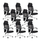 Ergonomic Mesh Office Chair High-Back Adjustable Height with Swivel Casters White 8 Piece Set Without Footrest Clearhalo 'furn' 'furn_office_chair' 'Furniture' 'Office Chairs' 'Office Furniture' 'office_chair' 6267616