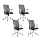 Modern Desk Chair Mesh Computer Chair Conference Chair with Wheels White-Black 4 Piece Set Clearhalo 'furn' 'furn_office_chair' 'Furniture' 'Office Chairs' 'Office Furniture' 'office_chair' 6267632