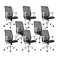 Modern Desk Chair Mesh Computer Chair Conference Chair with Wheels White-Black 8 Piece Set Clearhalo 'furn' 'furn_office_chair' 'Furniture' 'Office Chairs' 'Office Furniture' 'office_chair' 6267634