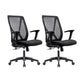 Modern Desk Chair Mesh Computer Chair Conference Chair with Wheels Matte Black 2 Piece Set Clearhalo 'furn' 'furn_office_chair' 'Furniture' 'Office Chairs' 'Office Furniture' 'office_chair' 6267636