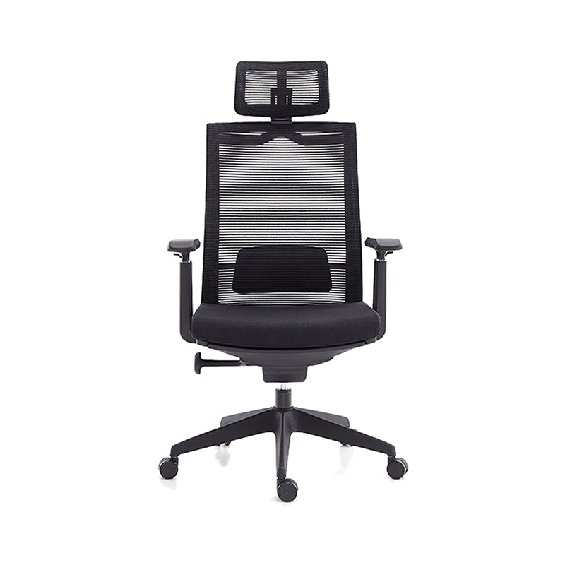 Modern Desk Chair Mesh Computer Chair High-Back Chair for Office Matte Black 1 Piece Clearhalo 'furn' 'furn_office_chair' 'Furniture' 'Office Chairs' 'Office Furniture' 'office_chair' 6267677