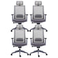 Modern Desk Chair Mesh Computer Chair High-Back Chair for Office Grey 4 Piece Set Clearhalo 'furn' 'furn_office_chair' 'Furniture' 'Office Chairs' 'Office Furniture' 'office_chair' 6267681