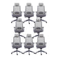 Modern Desk Chair Mesh Computer Chair High-Back Chair for Office Grey 8 Piece Set Clearhalo 'furn' 'furn_office_chair' 'Furniture' 'Office Chairs' 'Office Furniture' 'office_chair' 6267684