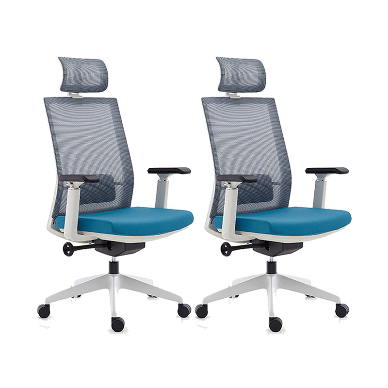 Modern Desk Chair Mesh Computer Chair High-Back Chair for Office Blue 2 Piece Set Clearhalo 'furn' 'furn_office_chair' 'Furniture' 'Office Chairs' 'Office Furniture' 'office_chair' 6267685
