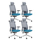 Modern Desk Chair Mesh Computer Chair High-Back Chair for Office Blue 4 Piece Set Clearhalo 'furn' 'furn_office_chair' 'Furniture' 'Office Chairs' 'Office Furniture' 'office_chair' 6267686