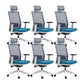 Modern Desk Chair Mesh Computer Chair High-Back Chair for Office Blue 6 Piece Set Clearhalo 'furn' 'furn_office_chair' 'Furniture' 'Office Chairs' 'Office Furniture' 'office_chair' 6267687