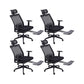 Modern Desk Chair Mesh Computer Chair High-Back Chair for Office Black 4 Piece Set Clearhalo 'furn' 'furn_office_chair' 'Furniture' 'Office Chairs' 'Office Furniture' 'office_chair' 6267691