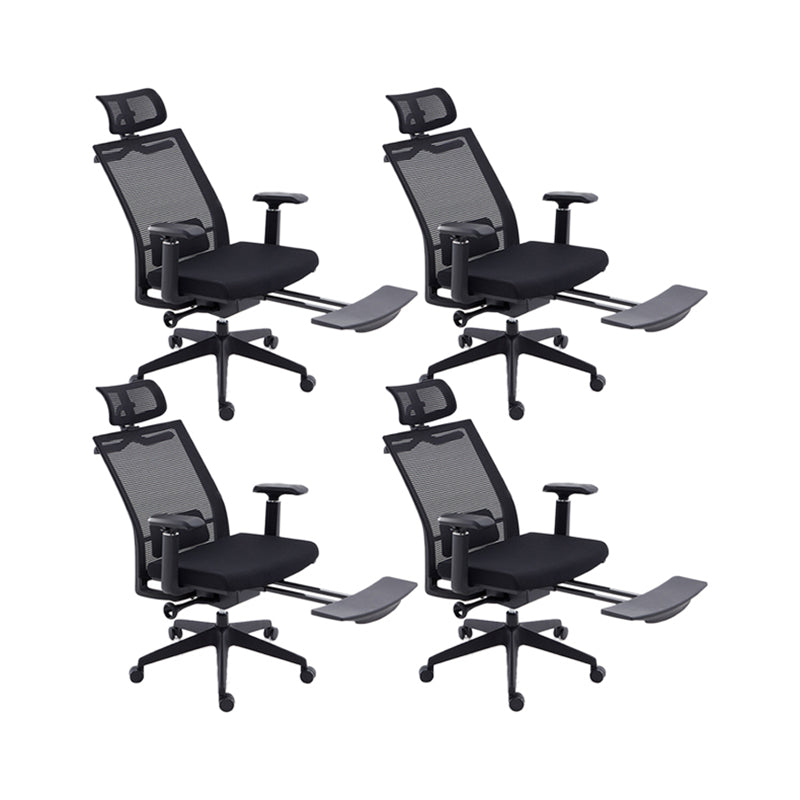 Modern Desk Chair Mesh Computer Chair High-Back Chair for Office Black 4 Piece Set Clearhalo 'furn' 'furn_office_chair' 'Furniture' 'Office Chairs' 'Office Furniture' 'office_chair' 6267691