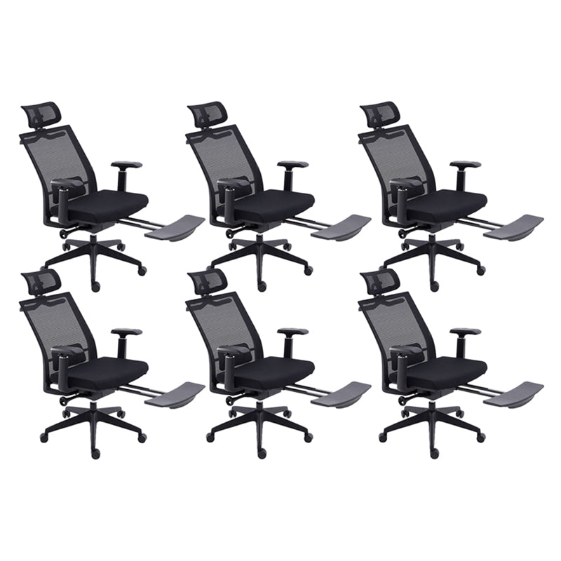 Modern Desk Chair Mesh Computer Chair High-Back Chair for Office Black 6 Piece Set Clearhalo 'furn' 'furn_office_chair' 'Furniture' 'Office Chairs' 'Office Furniture' 'office_chair' 6267692