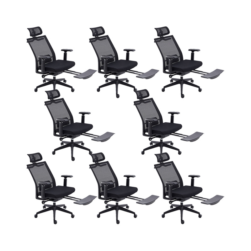 Modern Desk Chair Mesh Computer Chair High-Back Chair for Office Black 8 Piece Set Clearhalo 'furn' 'furn_office_chair' 'Furniture' 'Office Chairs' 'Office Furniture' 'office_chair' 6267693