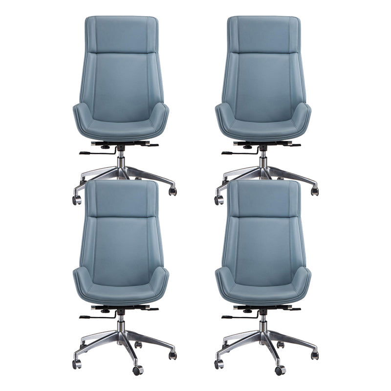 Silla de escritorio de estilo moderno, silla de oficina con respaldo medio/alto para ordenador de cuero