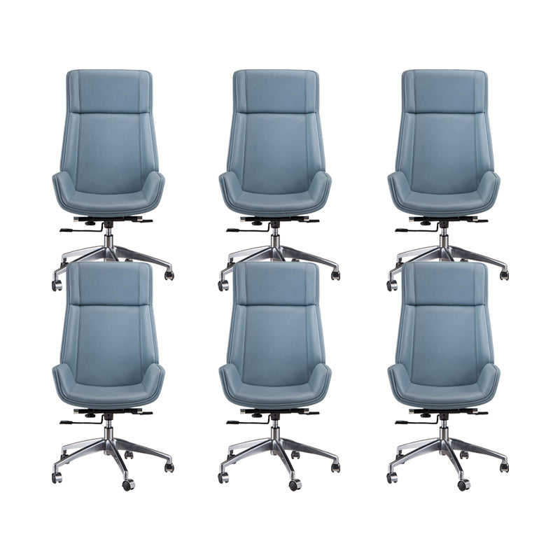 Silla de escritorio de estilo moderno, silla de oficina con respaldo medio/alto para ordenador de cuero