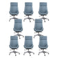 Silla de escritorio de estilo moderno, silla de oficina con respaldo medio/alto para ordenador de cuero