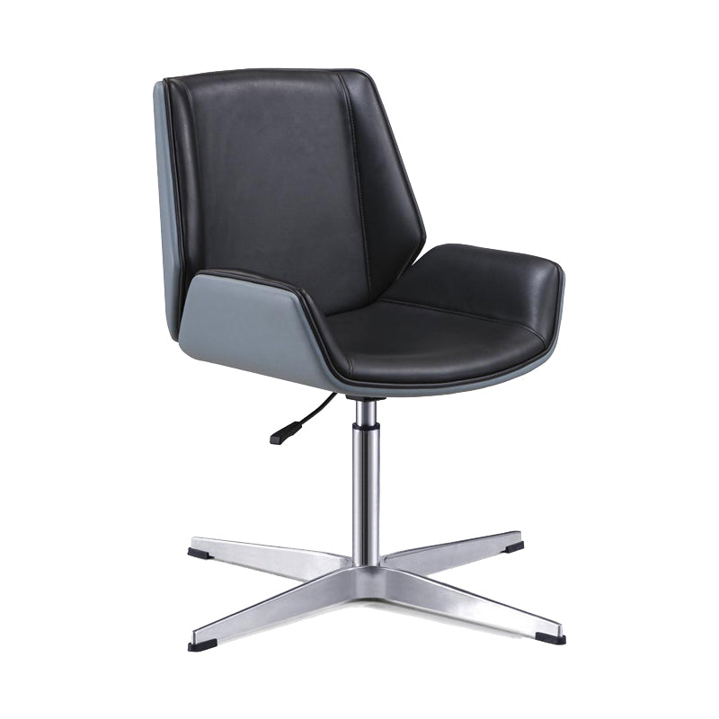 Silla de escritorio de estilo moderno, silla de oficina con respaldo medio/alto para ordenador de cuero