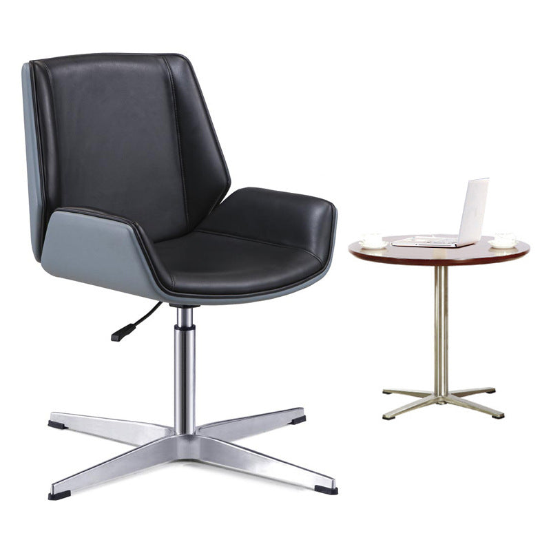 Silla de escritorio de estilo moderno, silla de oficina con respaldo medio/alto para ordenador de cuero
