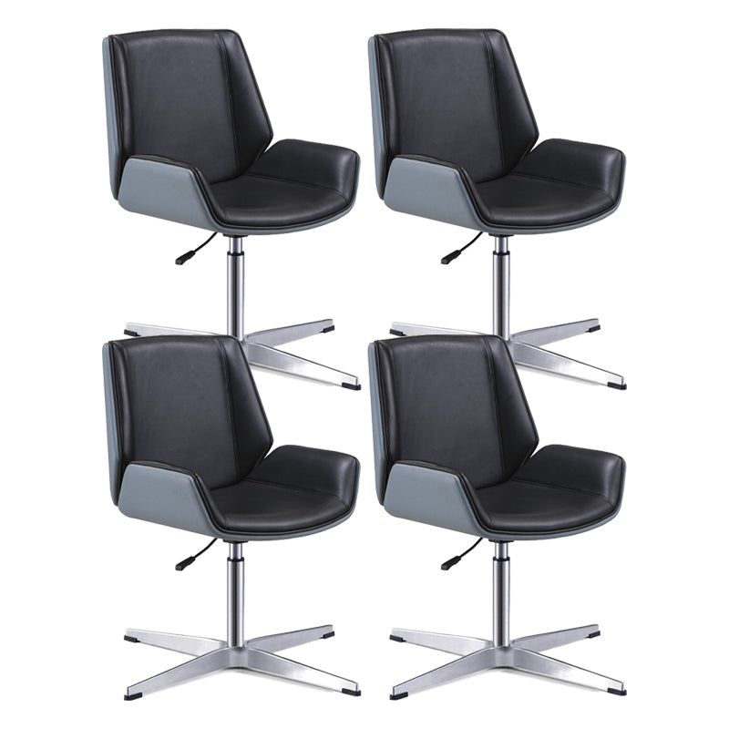 Silla de escritorio de estilo moderno, silla de oficina con respaldo medio/alto para ordenador de cuero