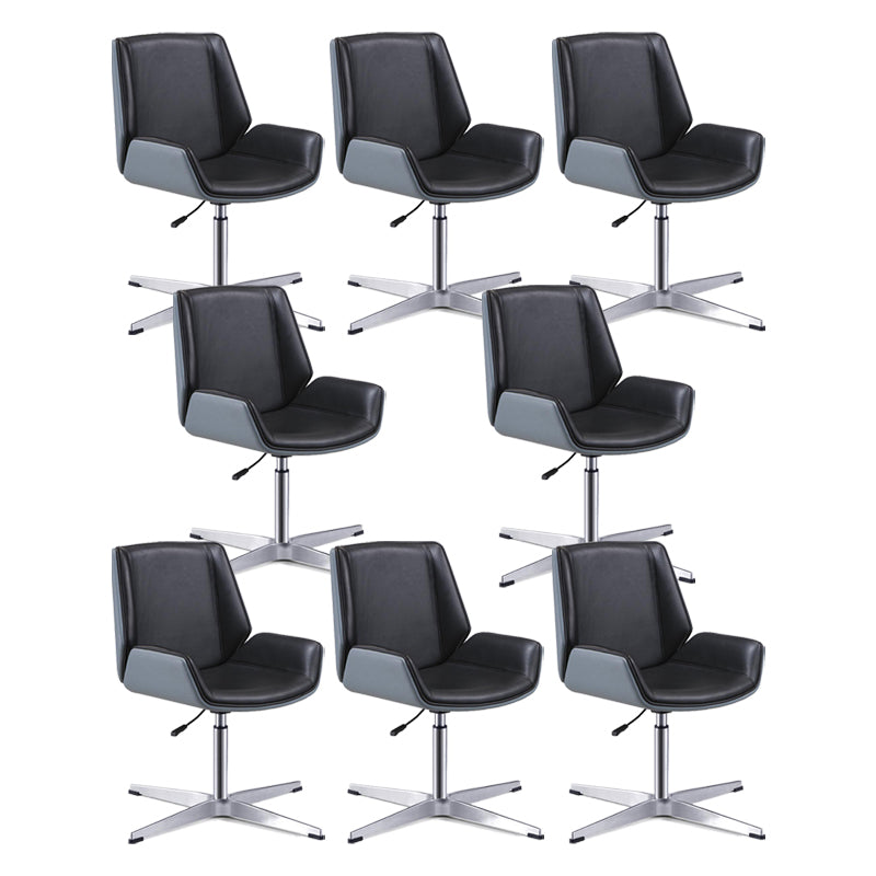 Silla de escritorio de estilo moderno, silla de oficina con respaldo medio/alto para ordenador de cuero