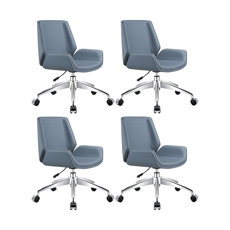Silla de escritorio de estilo moderno, silla de oficina con respaldo medio/alto para ordenador de cuero