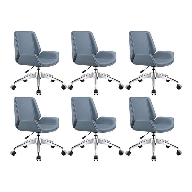 Silla de escritorio de estilo moderno, silla de oficina con respaldo medio/alto para ordenador de cuero