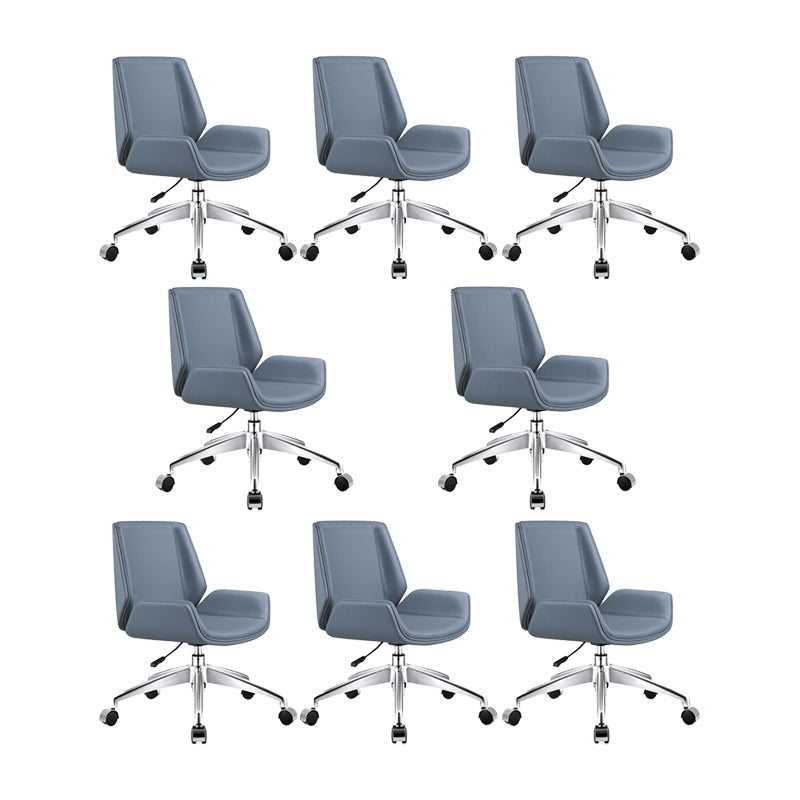 Silla de escritorio de estilo moderno, silla de oficina con respaldo medio/alto para ordenador de cuero