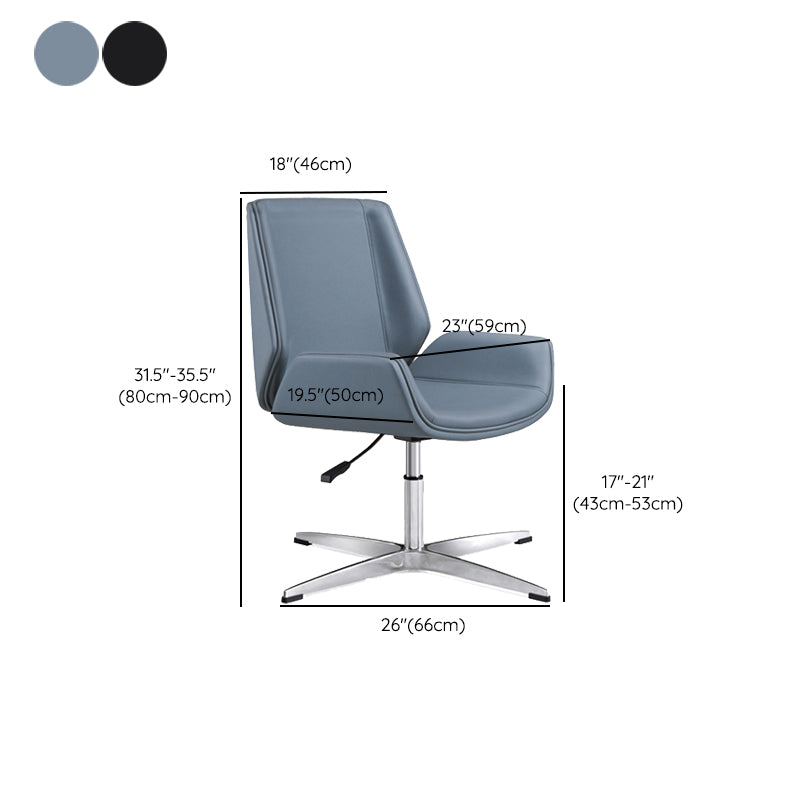 Silla de escritorio de estilo moderno, silla de oficina con respaldo medio/alto para ordenador de cuero