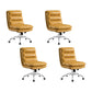 Mid Back Armless Desk Chair Modern Faux Leather Office Chair Yellow 4 Piece Set Casters Included Clearhalo 'furn' 'furn_office_chair' 'Furniture' 'Office Chairs' 'Office Furniture' 'office_chair' 6267781