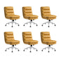 Mid Back Armless Desk Chair Modern Faux Leather Office Chair Yellow 6 Piece Set Casters Included Clearhalo 'furn' 'furn_office_chair' 'Furniture' 'Office Chairs' 'Office Furniture' 'office_chair' 6267783