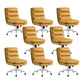 Mid Back Armless Desk Chair Modern Faux Leather Office Chair Yellow 8 Piece Set Casters Included Clearhalo 'furn' 'furn_office_chair' 'Furniture' 'Office Chairs' 'Office Furniture' 'office_chair' 6267784