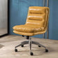 Mid Back Armless Desk Chair Modern Faux Leather Office Chair Yellow 1 Piece Casters Included Clearhalo 'furn' 'furn_office_chair' 'Furniture' 'Office Chairs' 'Office Furniture' 'office_chair' 6267785