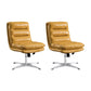 Mid Back Armless Desk Chair Modern Faux Leather Office Chair Yellow 2 Piece Set Casters Not Included Clearhalo 'furn' 'furn_office_chair' 'Furniture' 'Office Chairs' 'Office Furniture' 'office_chair' 6267792
