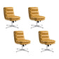 Mid Back Armless Desk Chair Modern Faux Leather Office Chair Yellow 4 Piece Set Casters Not Included Clearhalo 'furn' 'furn_office_chair' 'Furniture' 'Office Chairs' 'Office Furniture' 'office_chair' 6267793
