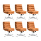 Mid Back Armless Desk Chair Modern Faux Leather Office Chair Orange 6 Piece Set Casters Not Included Clearhalo 'furn' 'furn_office_chair' 'Furniture' 'Office Chairs' 'Office Furniture' 'office_chair' 6267798