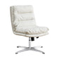 Mid Back Armless Desk Chair Modern Faux Leather Office Chair White 1 Piece Casters Not Included Clearhalo 'furn' 'furn_office_chair' 'Furniture' 'Office Chairs' 'Office Furniture' 'office_chair' 6267800