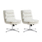 Mid Back Armless Desk Chair Modern Faux Leather Office Chair White 2 Piece Set Casters Not Included Clearhalo 'furn' 'furn_office_chair' 'Furniture' 'Office Chairs' 'Office Furniture' 'office_chair' 6267801