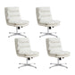 Mid Back Armless Desk Chair Modern Faux Leather Office Chair White 4 Piece Set Casters Not Included Clearhalo 'furn' 'furn_office_chair' 'Furniture' 'Office Chairs' 'Office Furniture' 'office_chair' 6267802
