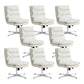 Mid Back Armless Desk Chair Modern Faux Leather Office Chair White 8 Piece Set Casters Not Included Clearhalo 'furn' 'furn_office_chair' 'Furniture' 'Office Chairs' 'Office Furniture' 'office_chair' 6267804