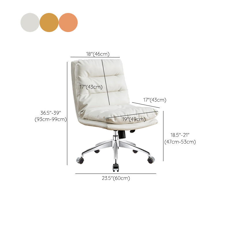 Mid Back Armless Desk Chair Modern Faux Leather Office Chair Clearhalo 'furn' 'furn_office_chair' 'Furniture' 'Office Chairs' 'Office Furniture' 'office_chair' 6267805