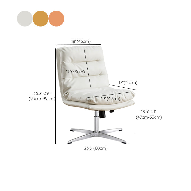 Mid Back Armless Desk Chair Modern Faux Leather Office Chair Clearhalo 'furn' 'furn_office_chair' 'Furniture' 'Office Chairs' 'Office Furniture' 'office_chair' 6267806