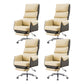 Modern Slide High Back Office Chair Leather Executive Chair with Footrest Beige 4 Piece Set Clearhalo 'furn' 'furn_office_chair' 'Furniture' 'Office Chairs' 'Office Furniture' 'office_chair' 6267817